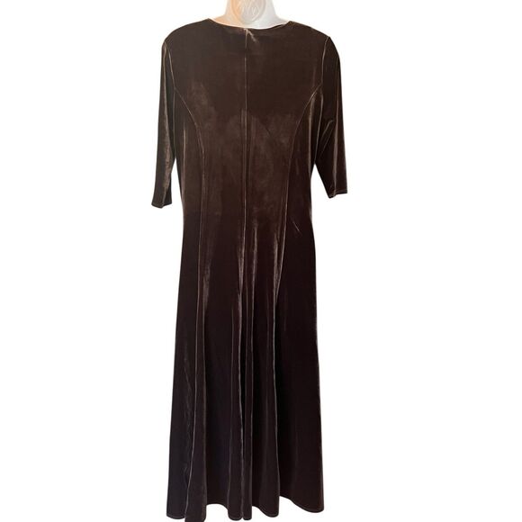 Chadwick's of Boston Brown Velvet Maxi Dress Sz M Fairy Forest Whimsigoth Castle - Picture 10 of 16